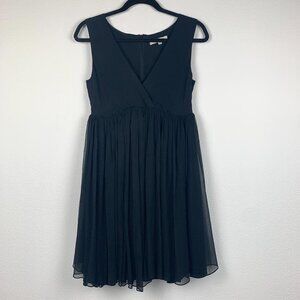 Rosie Pope Maternity M Black Silk V Neck Dress